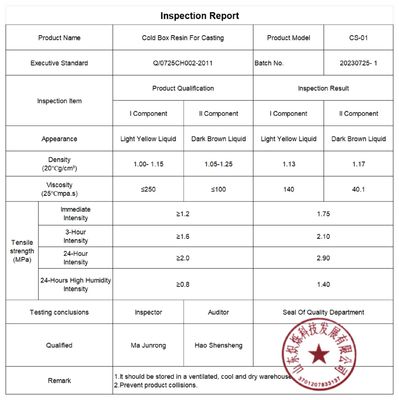 990,9% Reinheit Coldbox Harz Gießwasser chemischer Hilfsmittel für Gießharz